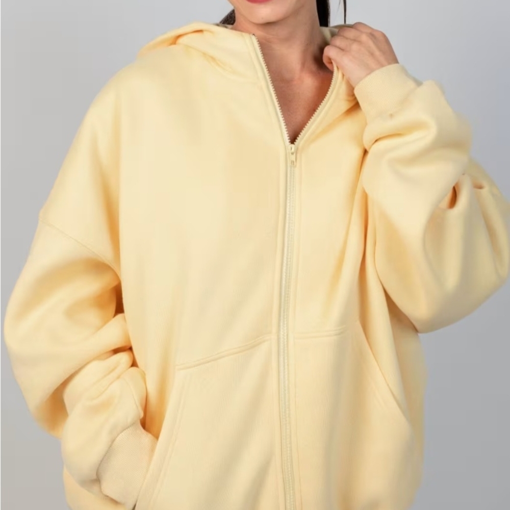 Yellow Oversized Relaxed Hoodie